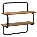 vidaXL 2 szintes fali polc Antik Fa 60 x 24,5 x 61 cm Szerelt Fa