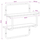 vidaXL 2 szintes fali polc Sonoma Tölgy 40 x 24,5 x 61 cm Szerelt Fa