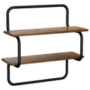 vidaXL 2 szintes fali polc Füstös Tölgy 40 x 24,5 x 61 cm Szerelt Fa