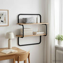 vidaXL 2 szintes fali polc Kézműves Tölgy 40 x 24,5 x 61 cm Szerelt Fa