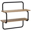 vidaXL 2 szintes fali polc Kézműves Tölgy 40 x 24,5 x 61 cm Szerelt Fa