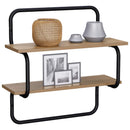 vidaXL 2 szintes fali polc Kézműves Tölgy 40 x 24,5 x 61 cm Szerelt Fa