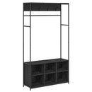 vidaXL Kabátállvány cipőpaddal Fekete Tölgy 100 x 32 x 180,5 cm