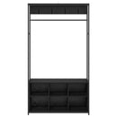 vidaXL Kabátállvány cipőpaddal Fekete Tölgy 100 x 32 x 180,5 cm