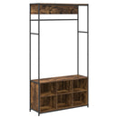 vidaXL Kabátállvány cipőpaddal Füstös Tölgy 100 x 32 x 180,5 cm