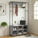 vidaXL Kabátállvány cipőpaddal Szürke Sonoma 100 x 32 x 180,5 cm