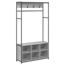 vidaXL Kabátállvány cipőpaddal Szürke Sonoma 100 x 32 x 180,5 cm