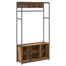 vidaXL Kabátállvány cipőpaddal Antik Fa 100 x 32 x 180,5 cm Szerelt Fa