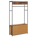 vidaXL Kabátállvány cipőpaddal Antik Fa 100 x 32 x 180,5 cm Szerelt Fa