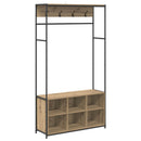 vidaXL Kabátállvány cipőpaddal Kézműves Tölgy 100 x 32 x 180,5 cm