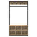 vidaXL Kabátállvány cipőpaddal Kézműves Tölgy 100 x 32 x 180,5 cm