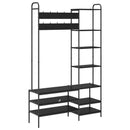 vidaXL Kabátállvány cipőpaddal Fekete Tölgy 120,5 x 34 x 190 cm