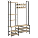 vidaXL Kabátállvány cipőpaddal Sonoma Tölgy 120,5 x 34 x 190 cm