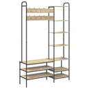 vidaXL Kabátállvány cipőpaddal Sonoma Tölgy 120,5 x 34 x 190 cm