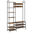 vidaXL Kabátállvány cipőpaddal Füstös Tölgy 120,5 x 34 x 190 cm