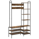vidaXL Kabátállvány cipőpaddal Füstös Tölgy 120,5 x 34 x 190 cm