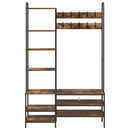 vidaXL Kabátállvány cipőpaddal Füstös Tölgy 120,5 x 34 x 190 cm