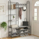 vidaXL Kabátállvány cipőpaddal Szürke Sonoma 120,5 x 34 x 190 cm