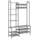 vidaXL Kabátállvány cipőpaddal Szürke Sonoma 120,5 x 34 x 190 cm