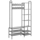 vidaXL Kabátállvány cipőpaddal Szürke Sonoma 120,5 x 34 x 190 cm