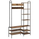vidaXL Kabátállvány cipőpaddal Antik Fa 120,5 x 34 x 190 cm Szerelt Fa