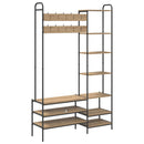 vidaXL Kabátállvány cipőpaddal Kézműves Tölgy 120,5 x 34 x 190 cm
