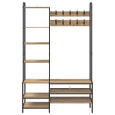 vidaXL Kabátállvány cipőpaddal Kézműves Tölgy 120,5 x 34 x 190 cm