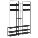 vidaXL Kabátállvány cipőpaddal Fekete Tölgy 143 x 30 x 199,5 cm