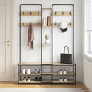 vidaXL Kabátállvány cipőpaddal Sonoma Tölgy 143 x 30 x 199,5 cm