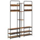 vidaXL Kabátállvány cipőpaddal Antik Fa 143 x 30 x 199,5 cm Szerelt Fa