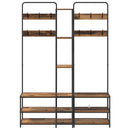 vidaXL Kabátállvány cipőpaddal Antik Fa 143 x 30 x 199,5 cm Szerelt Fa