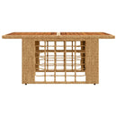 vidaXL Kerti Asztal Természetes 100 x 55 x 37 cm PE Rattan és Üveg