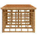 vidaXL Kerti Asztal Természetes 100 x 55 x 37 cm PE Rattan és Üveg