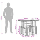 vidaXL Kerti Asztal Természetes 100 x 55 x 37 cm PE Rattan és Üveg