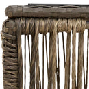 vidaXL Kerti Asztal Szürke és fekete 55 x 55 x 37 cm PE Rattan és Üveg
