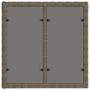 vidaXL Kerti Asztal Szürke és fekete 55 x 55 x 37 cm PE Rattan és Üveg