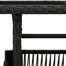 vidaXL Kerti Asztal Fekete 100 x 55 x 37 cm PE Rattan és Üveg