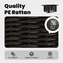 vidaXL Kerti Asztal Fekete 100 x 55 x 37 cm PE Rattan és Üveg