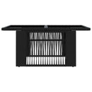vidaXL Kerti Asztal Fekete 100 x 55 x 37 cm PE Rattan és Üveg