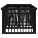 vidaXL Kerti Asztal Fekete 100 x 55 x 37 cm PE Rattan és Üveg