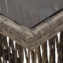 vidaXL Kerti Asztal Szürke 100 x 55 x 37 cm PE Rattan és Üveg