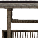 vidaXL Kerti Asztal Szürke 100 x 55 x 37 cm PE Rattan és Üveg
