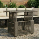 vidaXL Kerti Asztal Szürke 100 x 55 x 37 cm PE Rattan és Üveg