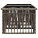 vidaXL Kerti Asztal Szürke 100 x 55 x 37 cm PE Rattan és Üveg