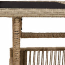 vidaXL Kerti Asztal Bézs 100 x 55 x 37 cm PE Rattan és Üveg