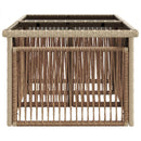 vidaXL Kerti Asztal Bézs 100 x 55 x 37 cm PE Rattan és Üveg