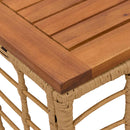 vidaXL Kerti Asztal Természetes 55 x 55 x 37 cm PE Rattan és Üveg