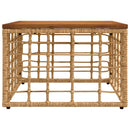vidaXL Kerti Asztal Természetes 55 x 55 x 37 cm PE Rattan és Üveg