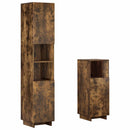 vidaXL Fürdőszobai Szekrény Szett 2 db Füstös Tölgy Szerelt Fa
