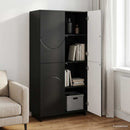 vidaXL Magas komód Fekete 79 x 41 x 151 cm Szerelt fa